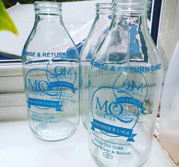 reusable glass milk bottles