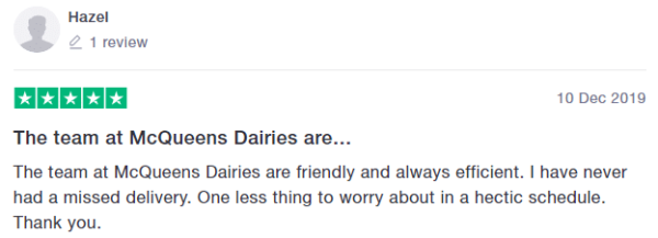 Trustpilot McQueens Dairies 