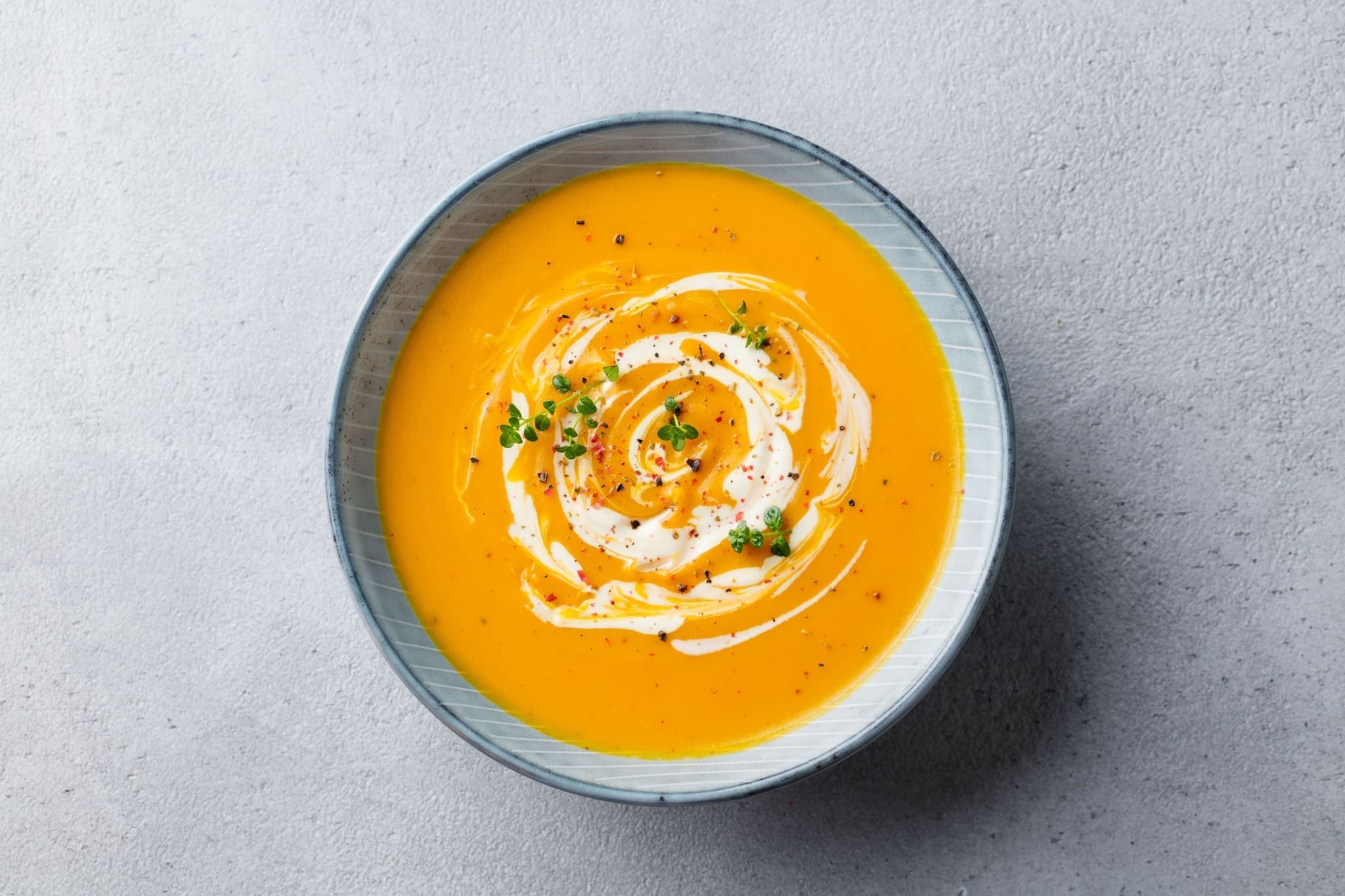 Creamy carrot soup with milk