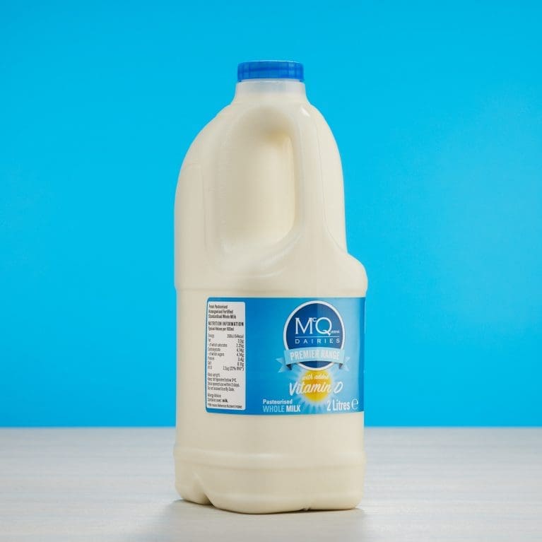 Vitamin D Enriched Whole Milk 2 Litre McQueens Dairies