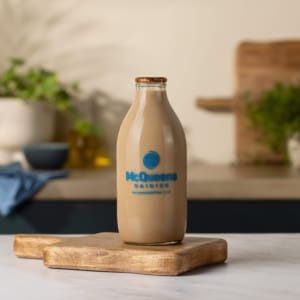 McQueens Dairies – Chocolate Milk Flavoured Pint Glass – mcqueensdairies.co.uk