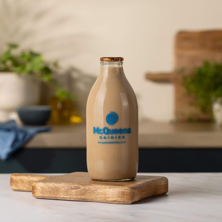 McQueens Dairies – Chocolate Milk Flavoured Pint Glass – mcqueensdairies.co.uk