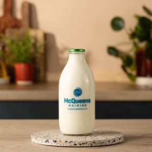 McQueens Dairies – Fresh Semi-Skimmed Milk – 1 Pint Re-Usable Bottle – mcqueensdairies.co.uk