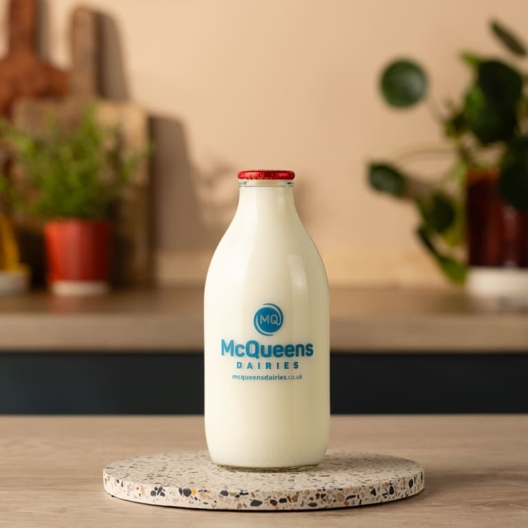 McQueens Dairies – Fresh Skimmed Milk – 1 Pint Re-Usable Bottle – mcqueensdairies.co.uk