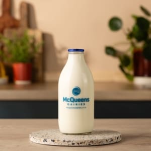 McQueens Dairies – Fresh Whole Milk – 1 Pint Re-Usable Bottle – mcqueensdairies.co.uk